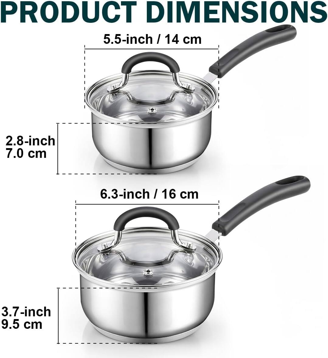 PRODUCT DIMENSIONS

5.5-inch / 14 cm  
2.8-inch / 7.0 cm

6.3-inch / 16 cm  
3.7-inch / 9.5 cm