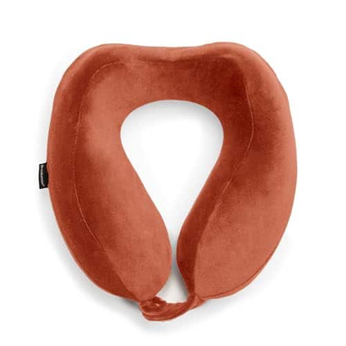 Pacoar Cade - Neck Travel Pillow - Lightweight Contoured Memory Foam Stuffable For Sleeping Car & Airplane Size One Brown Contoured - Terra Cotta-One Size