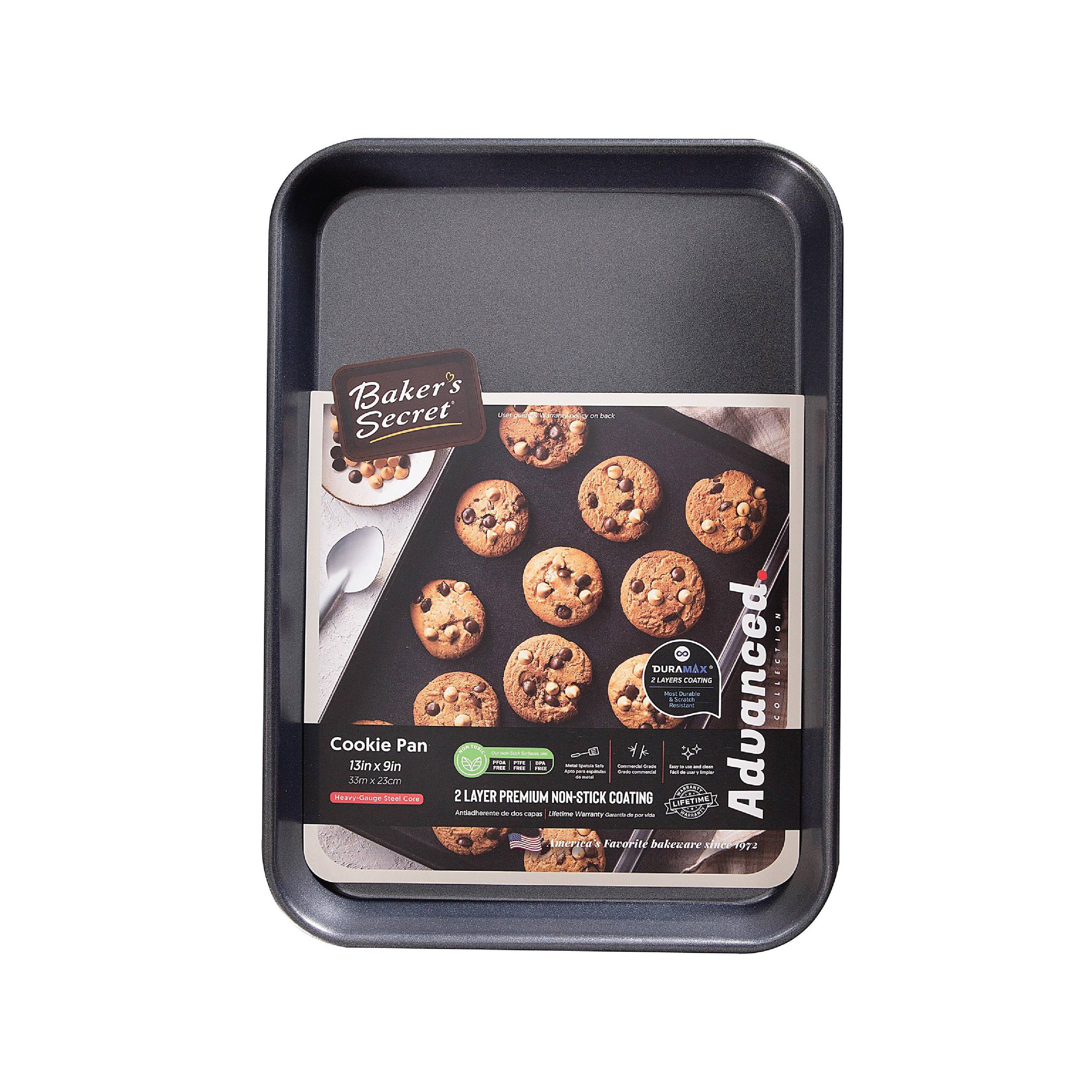 Baker's Secret - Cookie Sheet Non-stick 9.6"x13.5"x1" Supreme Collection Carbon Steel - Dark Gray