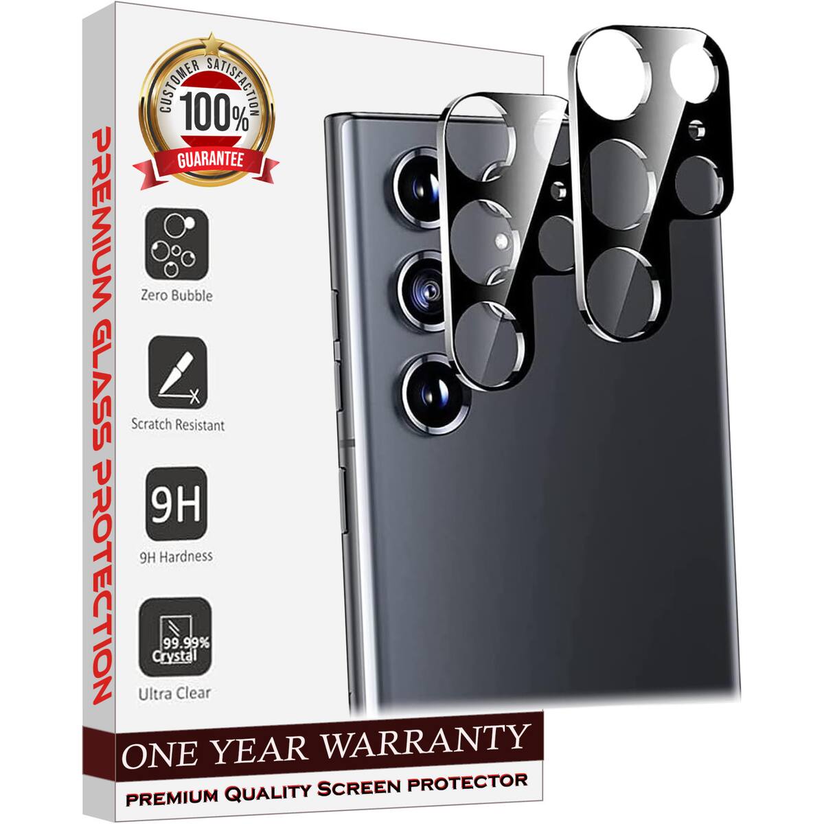 Entronix - Camera Lens Protector for Samsung Galaxy S24 Ultra - 2 Pack - Clear