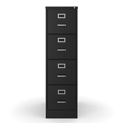 Alt View 1. Staples - Commercial 4-Drawer Vertical File Cabinet, Locking, Letter, 25"D - Black.