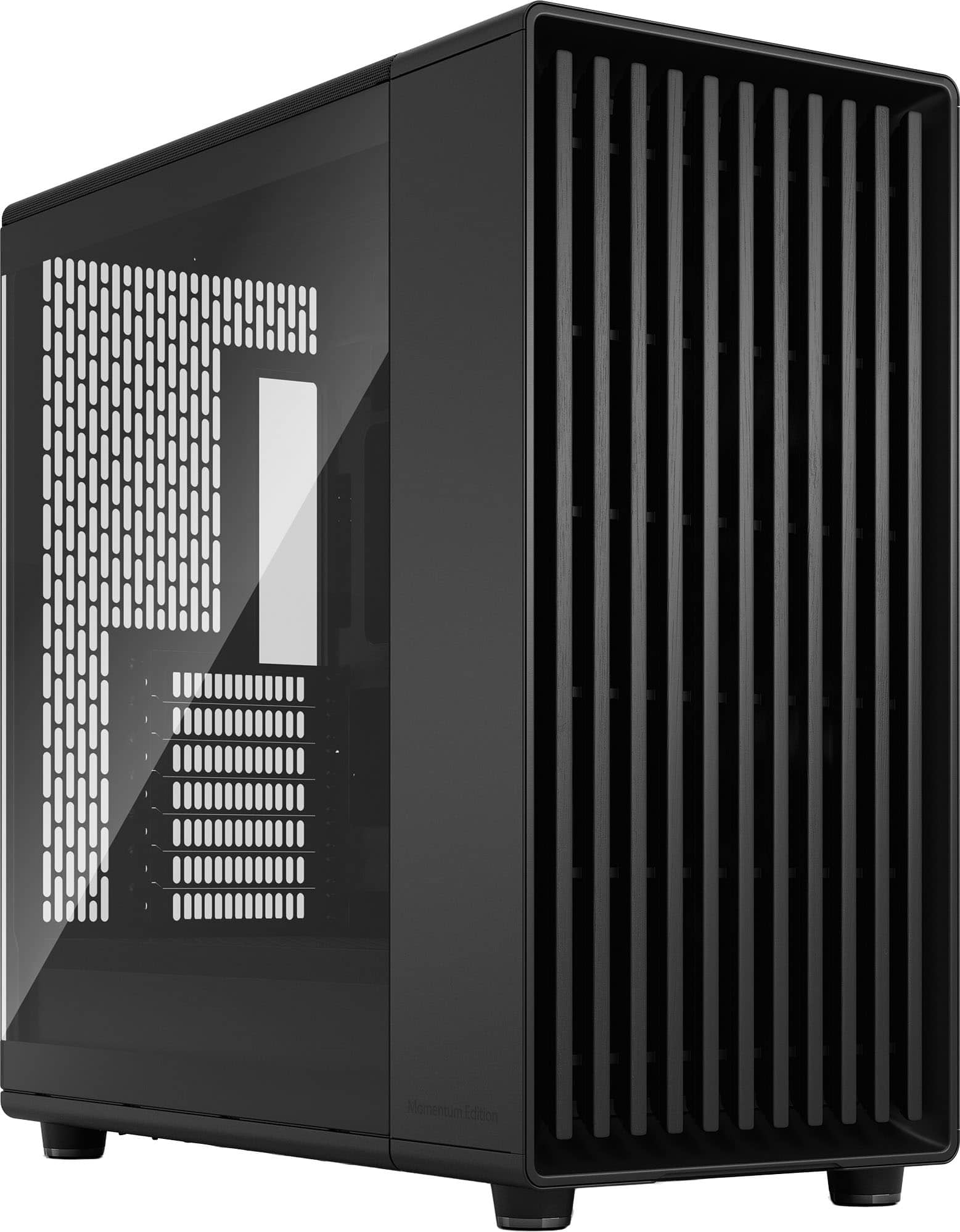Fractal Design - North XL Momentum Edition Black E-ATX Chassis with Blackened Oak Front and TG Side Panel Mid Tower PC Case - Black