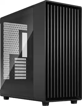 Fractal Design - North XL Momentum Edition Black E-ATX Chassis with Blackened Oak Front and TG Side Panel Mid Tower PC Case - Black