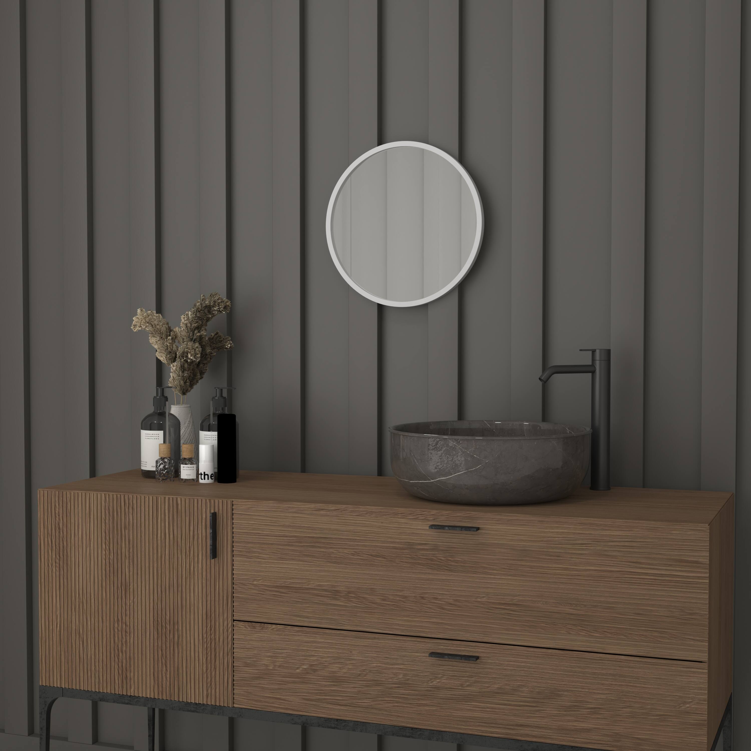 Alt View 3. Emma + Oliver - Mersin Wall Mounted Mirror with Iron Frame, Silver Backing and Shatterproof Glass for Entryways, Bathrooms and More - Silver.