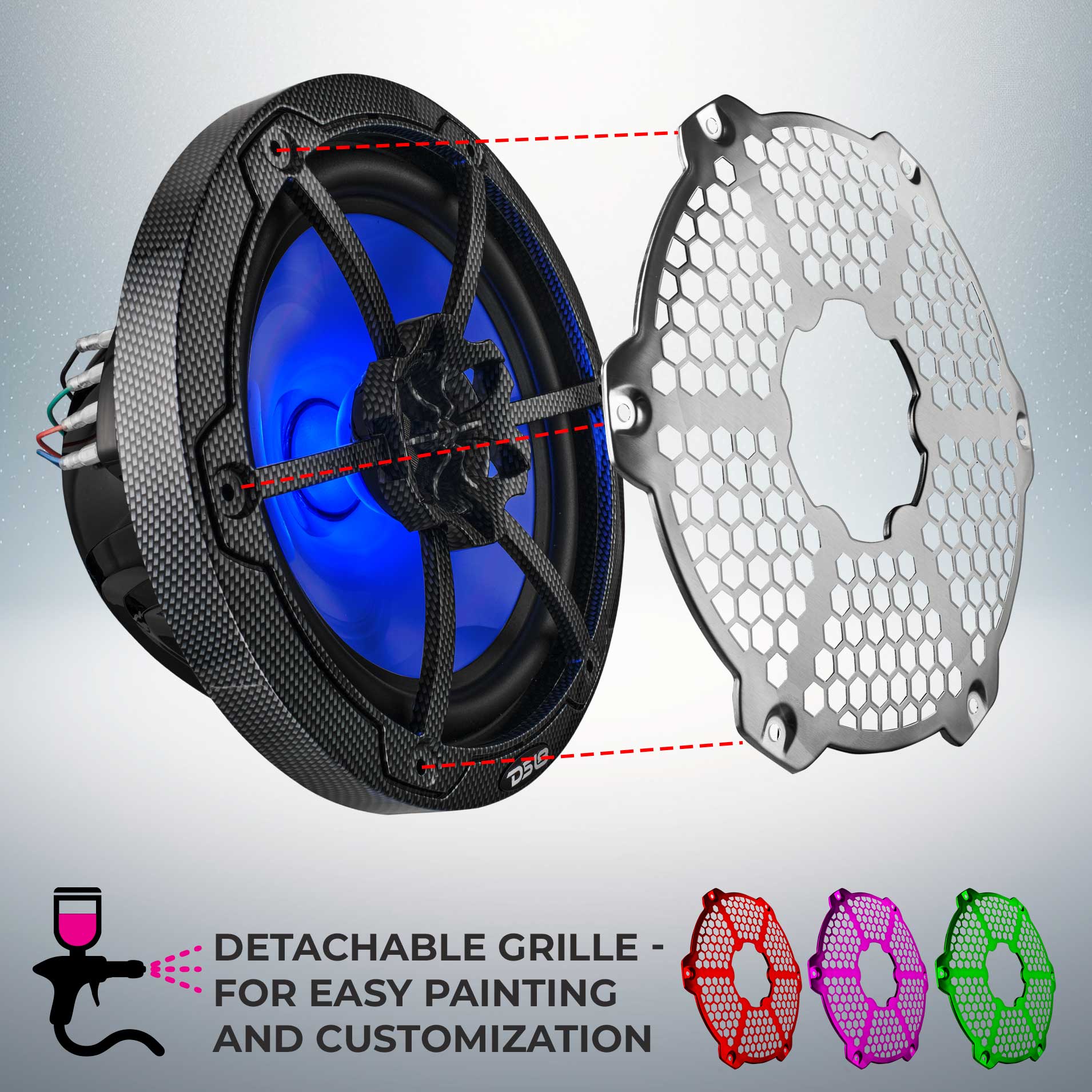 DS1B  
DETACHABLE GRILLE - FOR EASY PAINTING AND CUSTOMIZATION