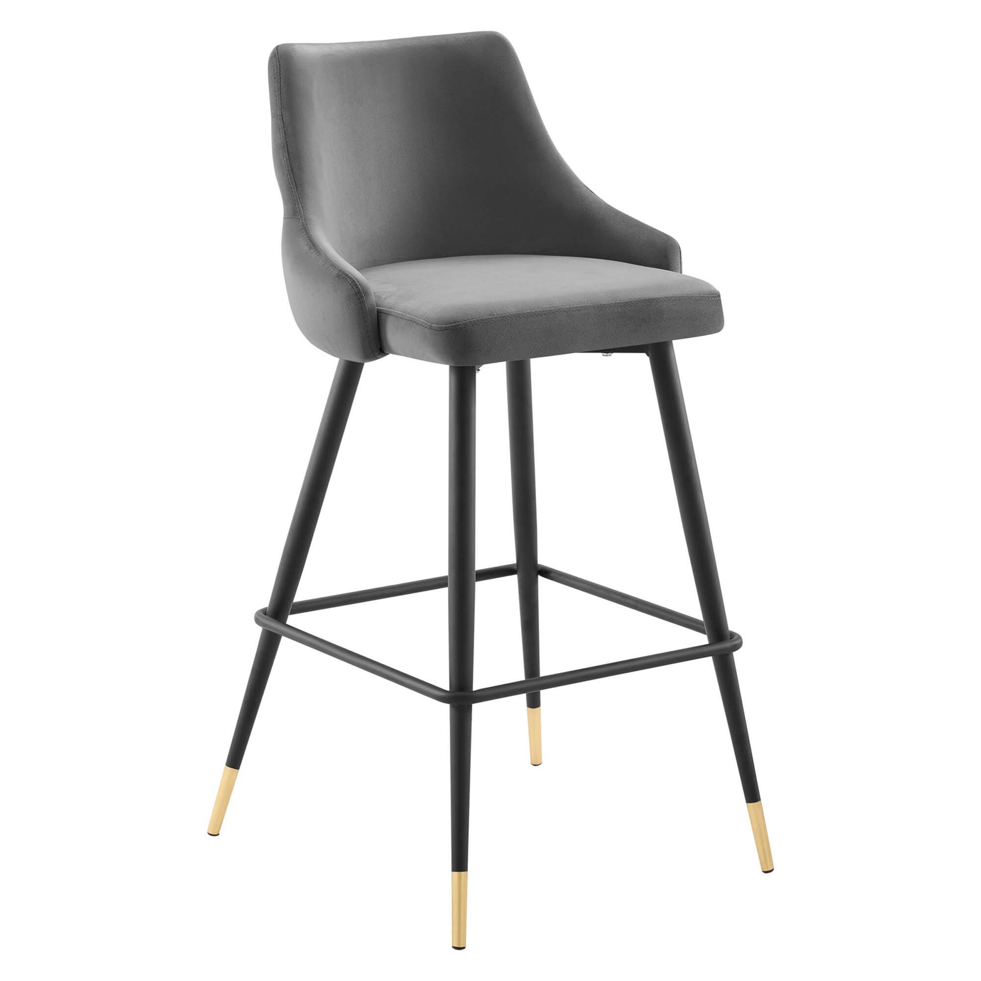Angle. Modway - Adorn Performance Velvet Bar Stool by Modway - Gray.