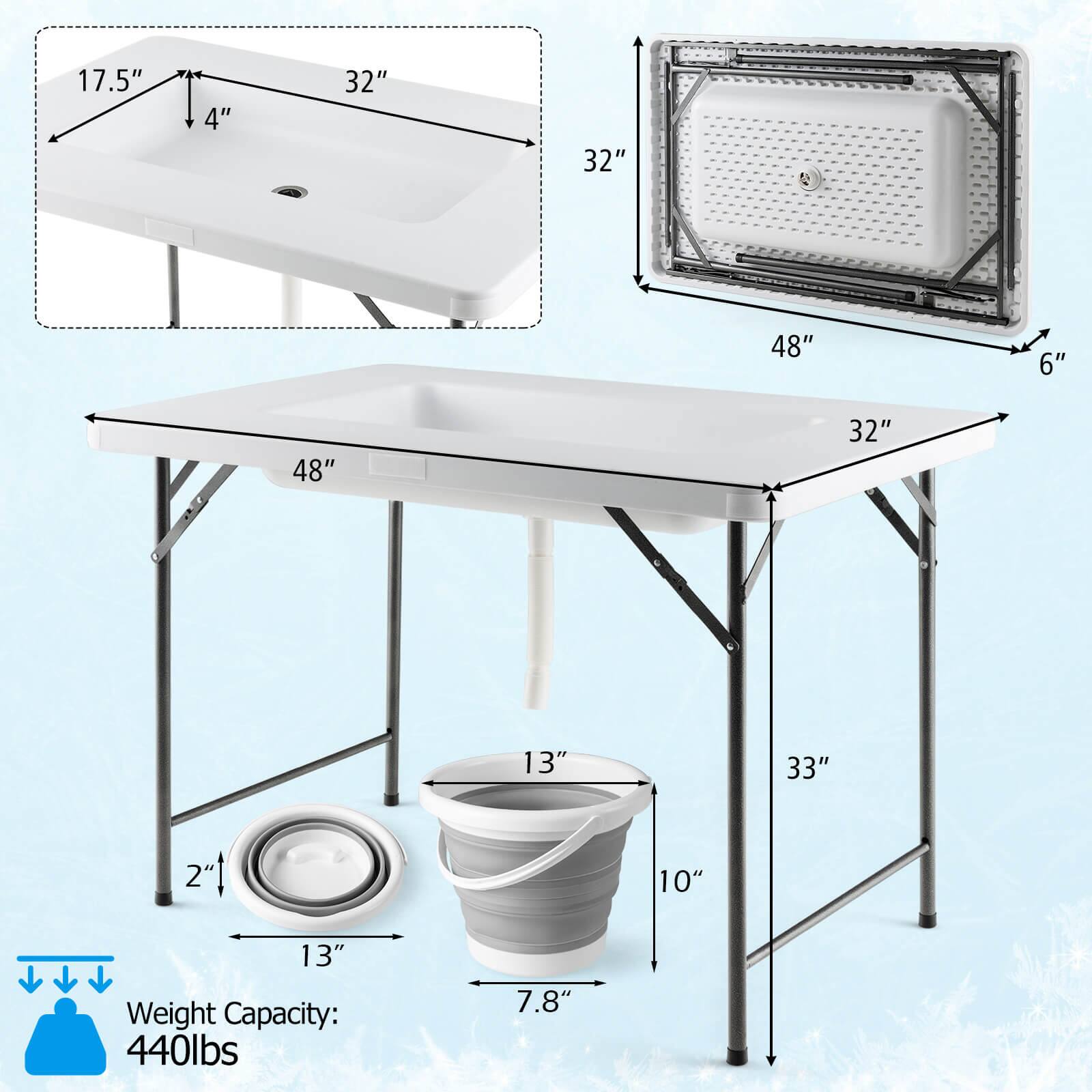 17.5"  
4"  
32"  
32"  
48"  
6"  
48"  
32"  
13"  
33"  
2"  
10"  
13"  
Weight Capacity: 440lbs  
7.8"