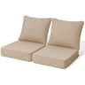 Crestlive Products - 1/2pc Outdoor Deep Seat Cushion Set 24 x 24 x 4.5in Seat Water and Fade Resistant - Beige