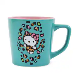 Silver Buffalo - Sanrio Hello Kitty Jungle Leopard Ceramic Latte Mug | Holds 17 Ounces - Green