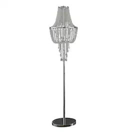 Manhattan Lane - Cara 62 Inch Floor Lamp, Hanging Drop Design, Crystal and Metal, Chrome