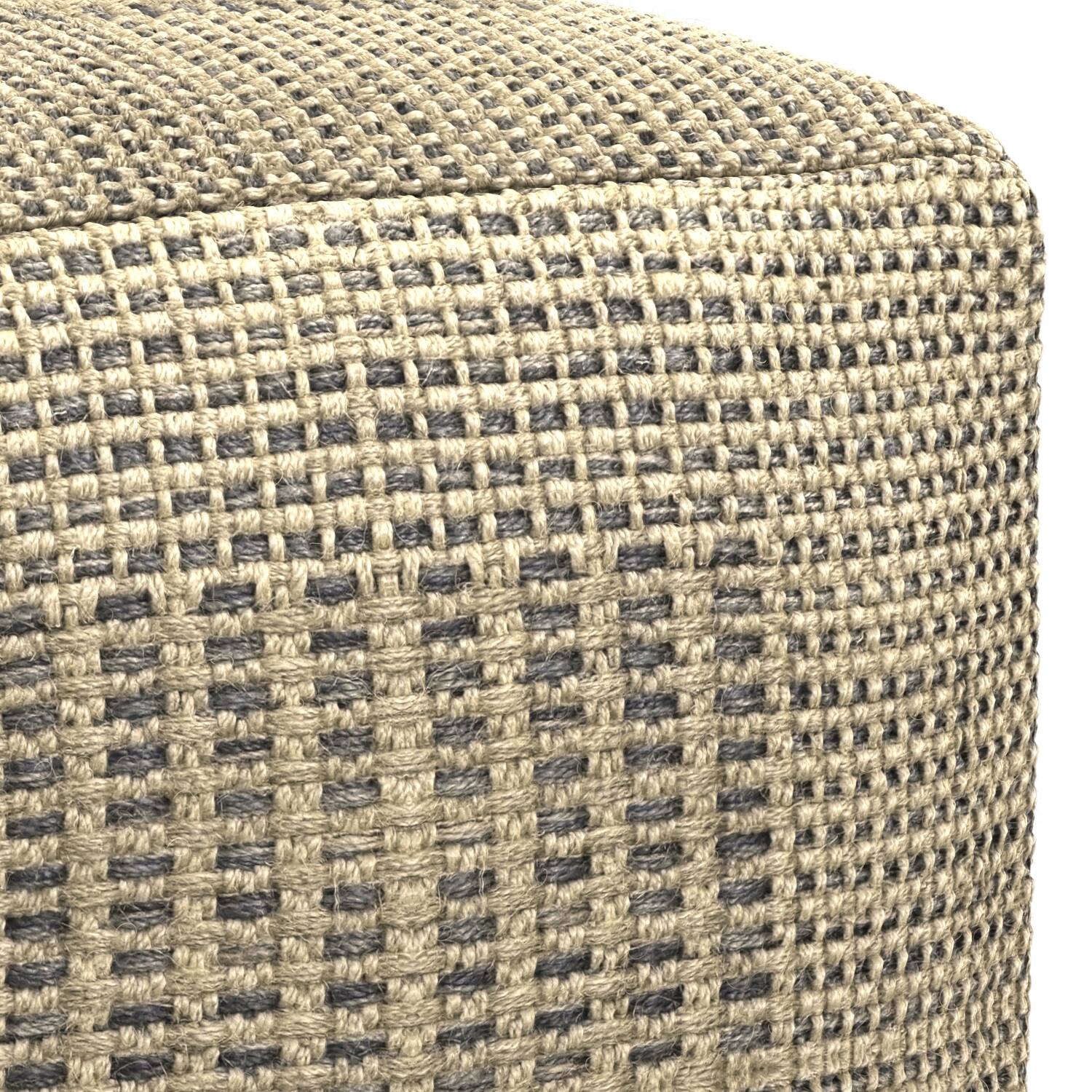 Alt View 5. Simpli Home - Simpli Home Delilah 18 inch Wide Square Pouf in Natural Handwoven Jute - Natural.