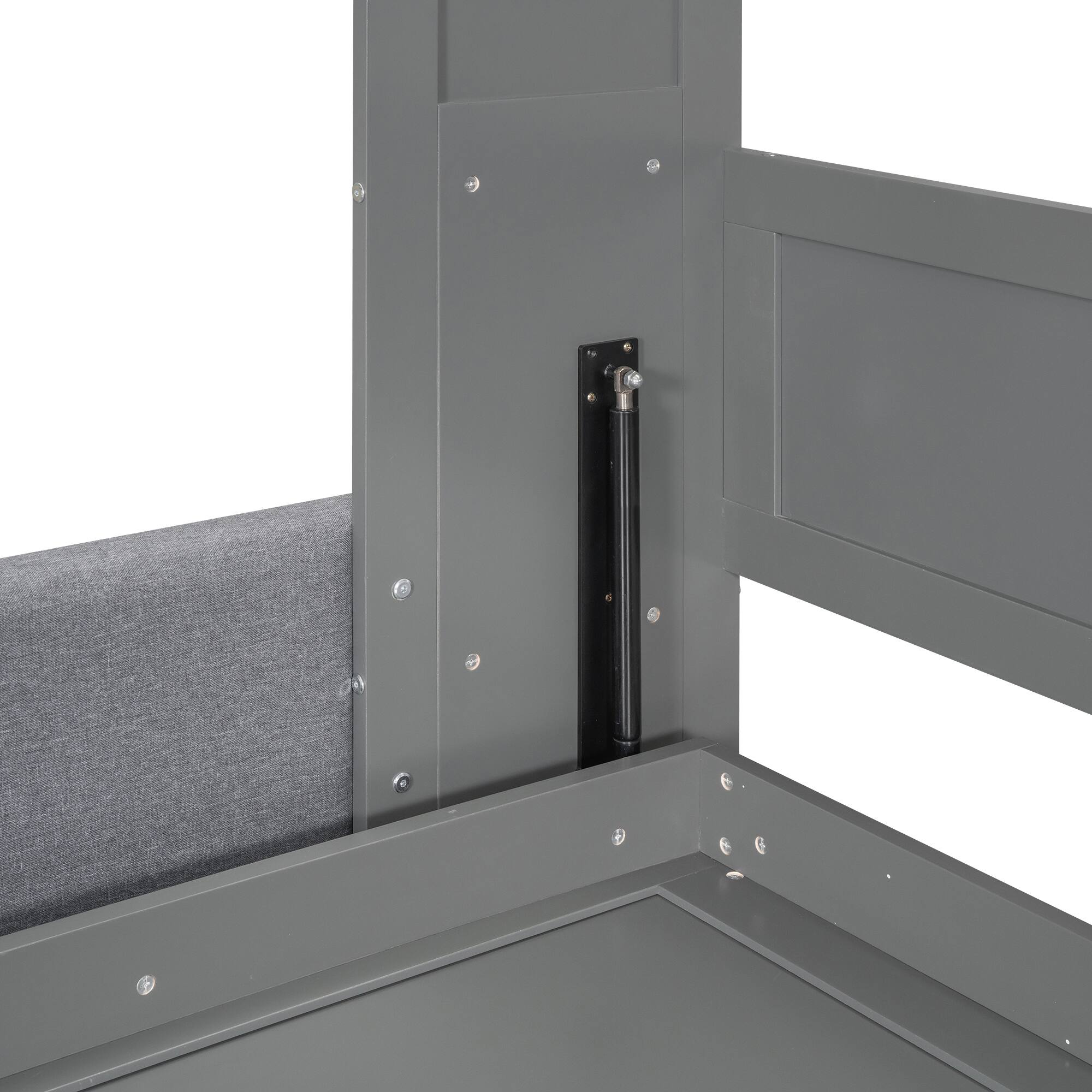 Alt View 10. Tiramisubest - Queen Size Murphy Wall Bed, Gray, MDF+LVL, 67x87x88 inch, 226 lbs, Sofa & Storage - Gray.