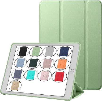 Front. DuraSafe Cases - iPad Air 3 10.5" 2019 Drop-Ready Smart Case with Magnetic Viewing Stand A1701 A1709 A1852 A2152 A2123 A2153 A2154 - Tea Green.