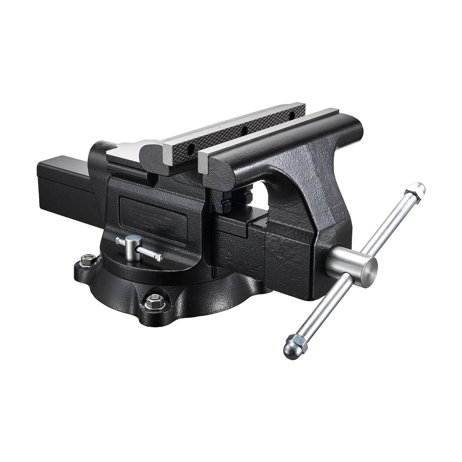 Alt View 5. VEVOR - Heavy Duty Bench Vise, 10" Jaw Width, Multi-Purpose Ductile Iron Bench Vise with Anvil and 360-Degree Locking Swivel - Black.