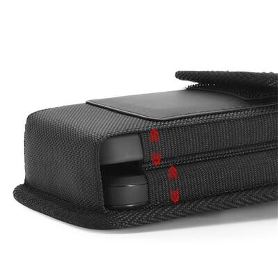 Large Vertical Double Decker Nylon Pouch with Card Slot Large Vertical Double Decker Nylon Pouch with Card Slot