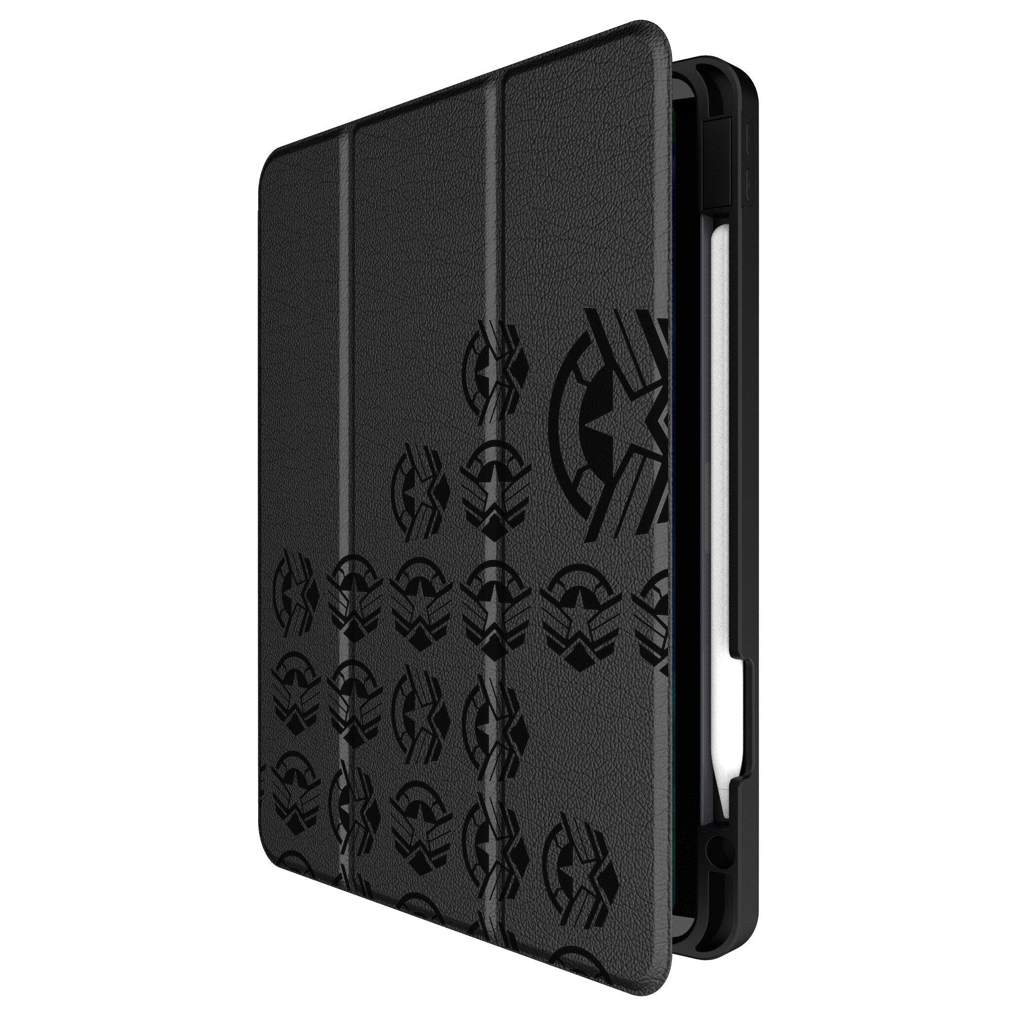 Angle. Keyscaper - Marvel Sigil Tablet Case - Apple iPad (9/8/7th Gen)/Pro 10.5/Air (3rd Gen) - Sam Wilson Captain America.