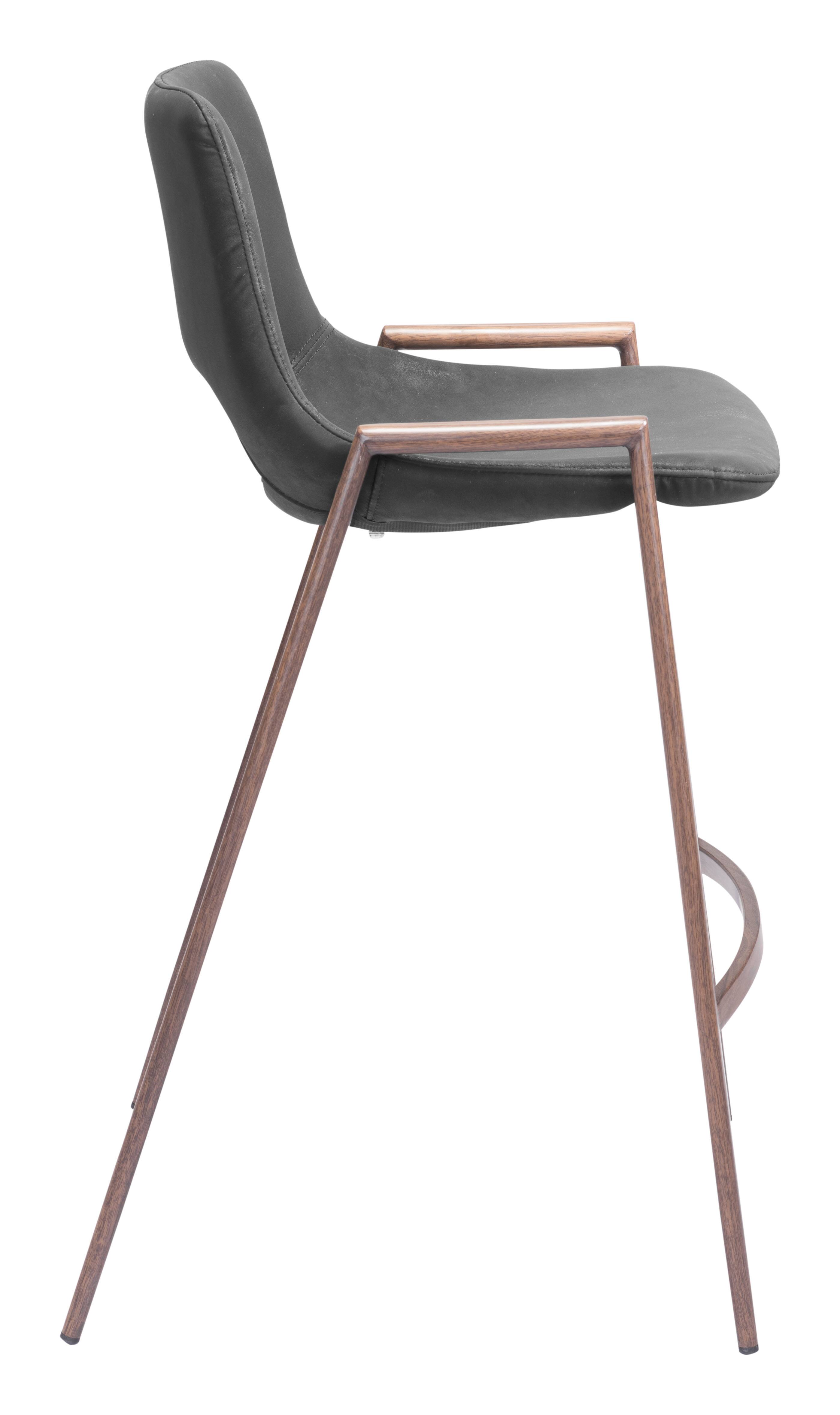 Back. Hivvago - Desi Counter Stool (Set of 2) Black & Walnut - Black & Walnut.