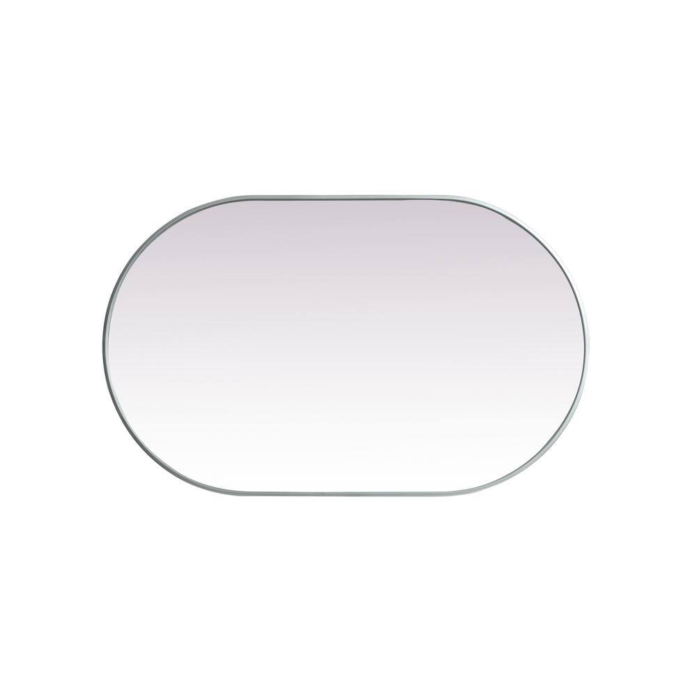 Back. Elegant Decor - Metal Frame Oval Mirror 30x48 Inch in Silver - Silver.