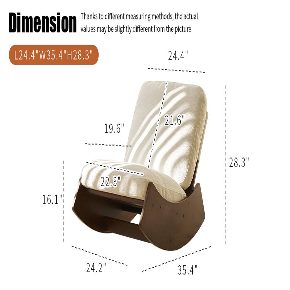 Thanks to different measuring methods, the actual Dimension values may be slightly different from the picture.  
L24.4"W35.4"H28.3"  
19.6"  
21.6"  
16.1"  
22.3"  
28.3"  
24.2"  
35.4"