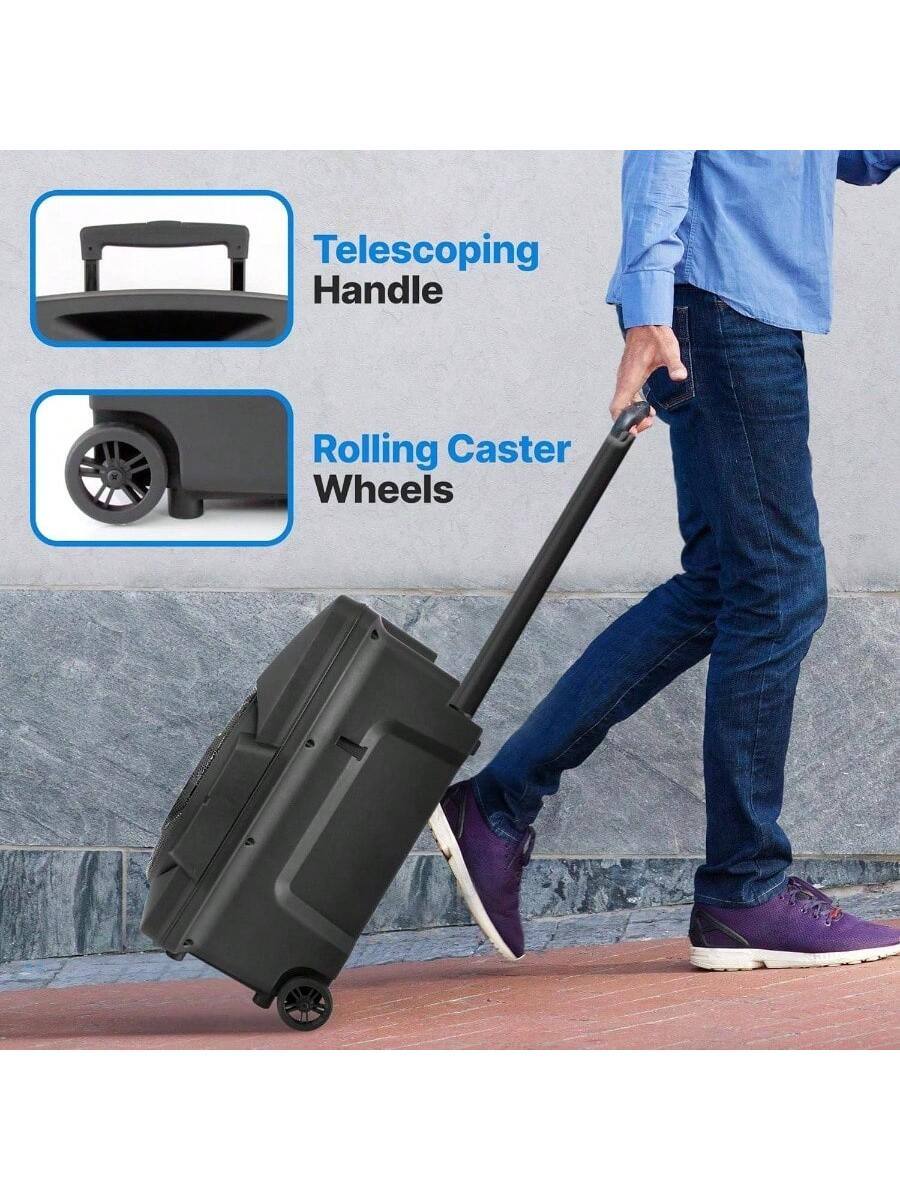 Telescoping Handle  
Rolling Caster Wheels