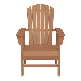 WestinTrends - Dylan Outdoor Patio Shell-back Adirondack Dining Chair Weather Resistant - Teak