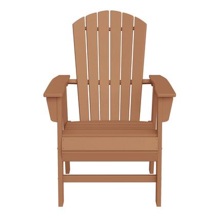Front. WestinTrends - WestinTrends Dylan Outdoor Patio Shell-back Adirondack Dining Chair Weather Resistant - Teak.