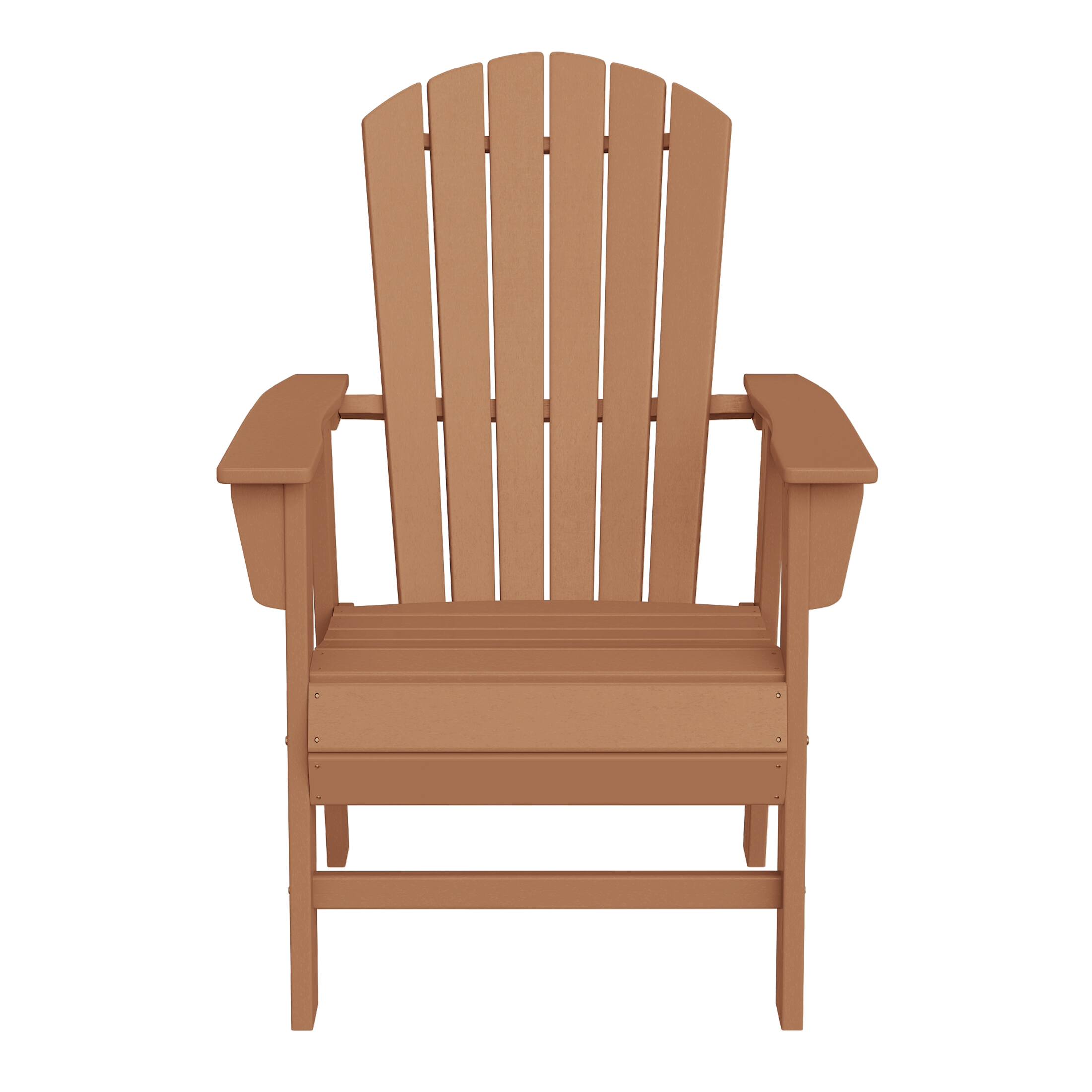 Front. WestinTrends - WestinTrends Dylan Outdoor Patio Shell-back Adirondack Dining Chair Weather Resistant - Teak.