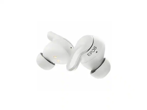 Front. EPOS - EPOS ADAPT E1 True Wireless Bluetooth Earbuds/Headphones - White - Blue.