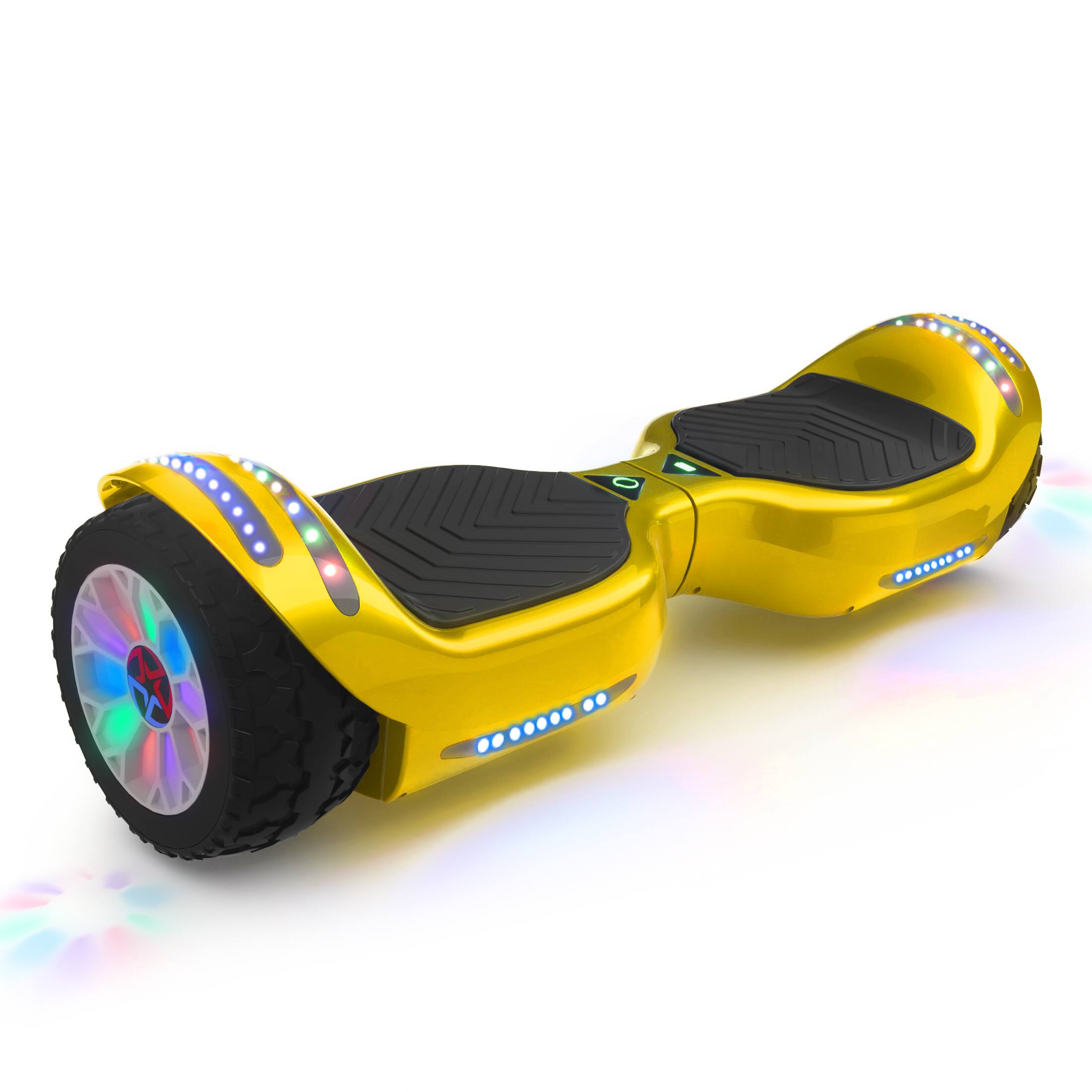 Front. Hover Heart - 6.5" Hoverboard with Bluetooth Speaker, Dual 200W Motor, LED Lights, Self-Balancing Scooter for Kids & Adults - Gold.