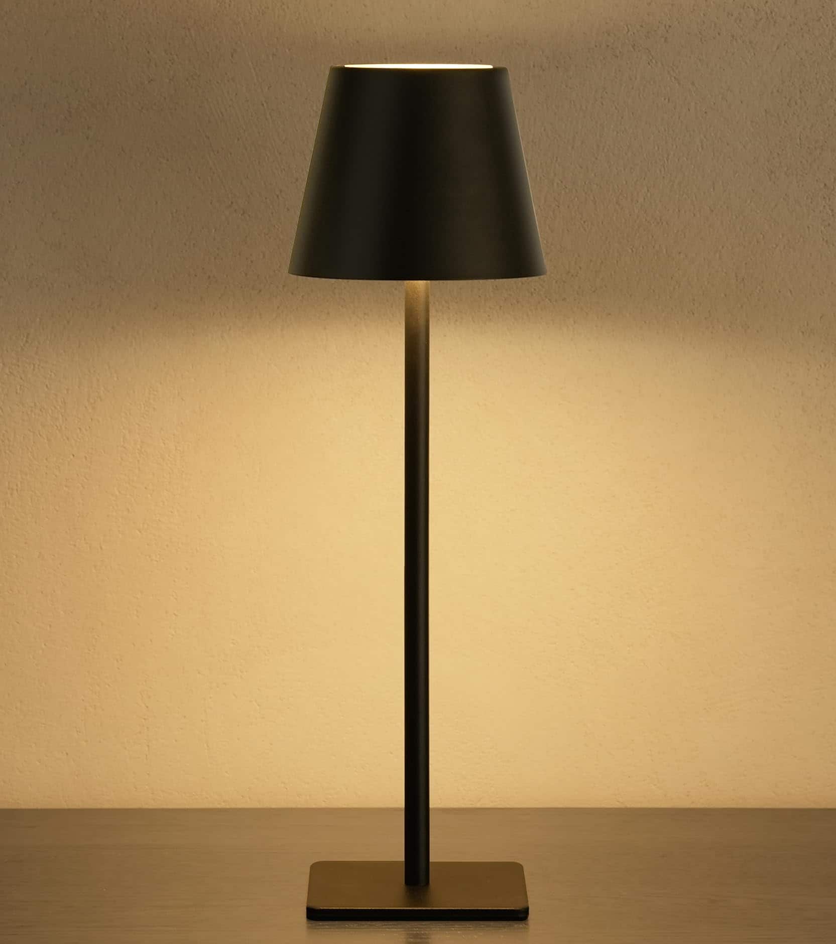 Dazzling Pops - UME Cordless Table Lamp Battery Operated Lamp Portable Waterproof Rechargeable Table Lamp Color Temps - Black 1 Pack