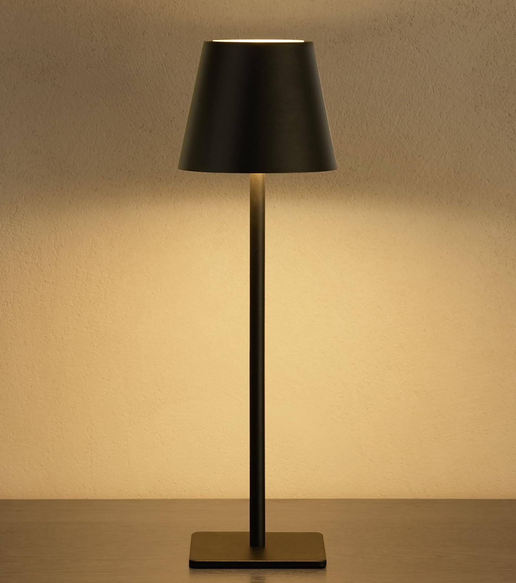 Front. Dazzling Pops - UME Cordless Table Lamp Battery Operated Lamp Portable Waterproof Rechargeable Table Lamp Color Temps - Black 1 Pack.