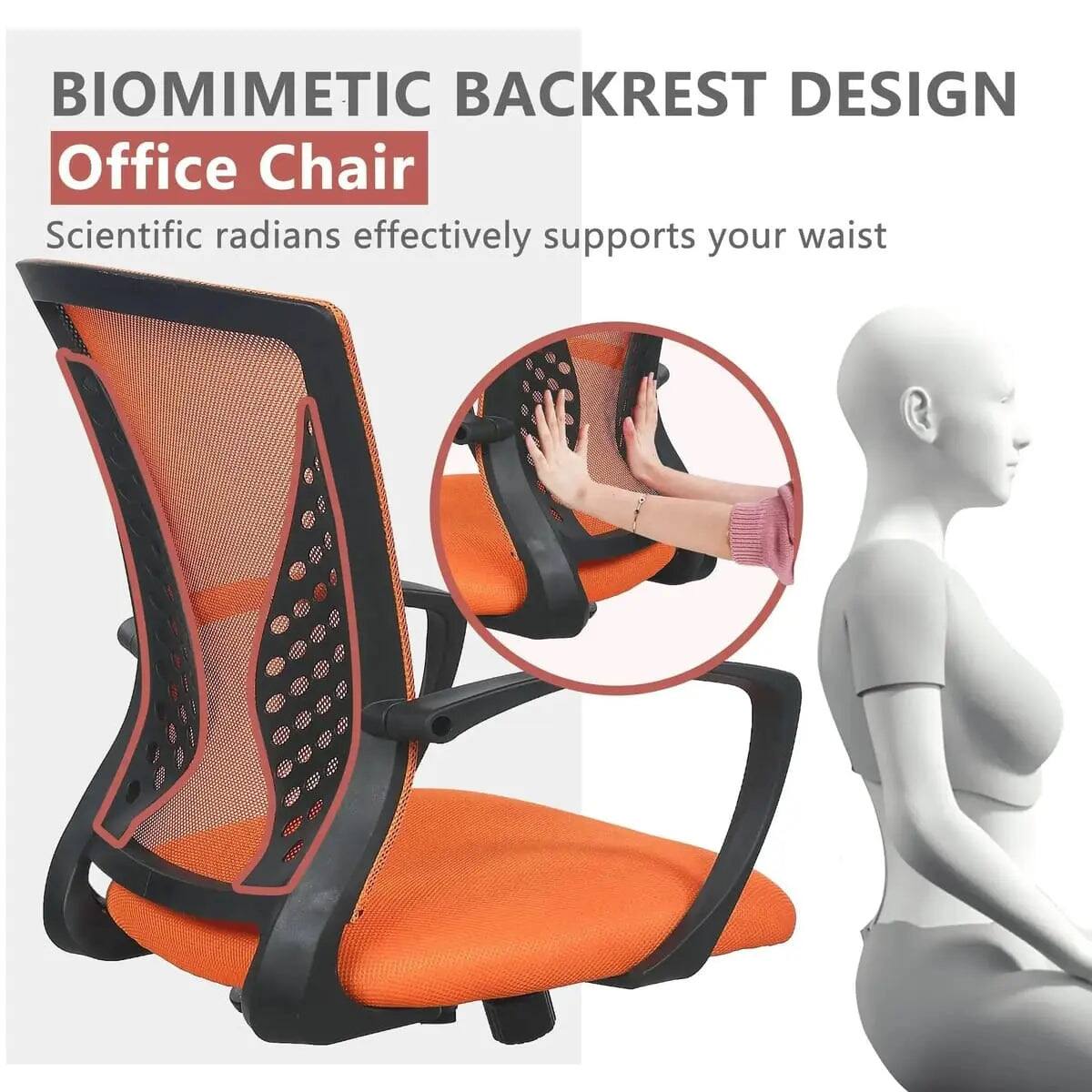 BIOMIMETIC BACKREST DESIGN  
Office Chair  
Scientific radians effectively supports your waist