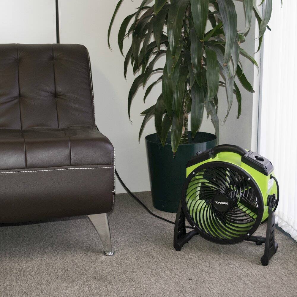Alt View 7. XPOWER - 1560 CFM Pro 13” Sealed Brushless DC Motor Air Circulator with Timer - Green.