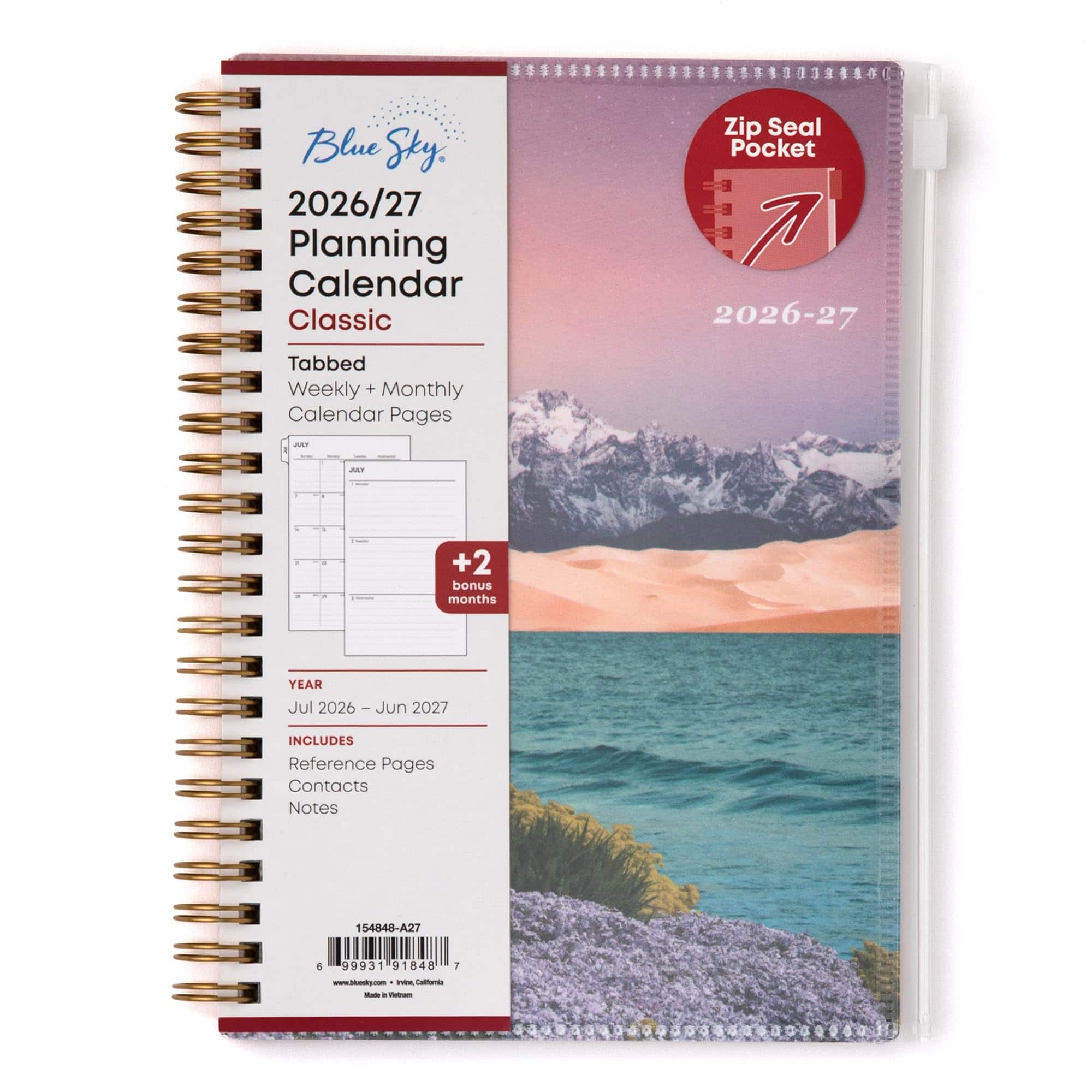 Blue Sky - 2026-2027 Weekly & Monthly Academic Planner, 5"x8", Believe