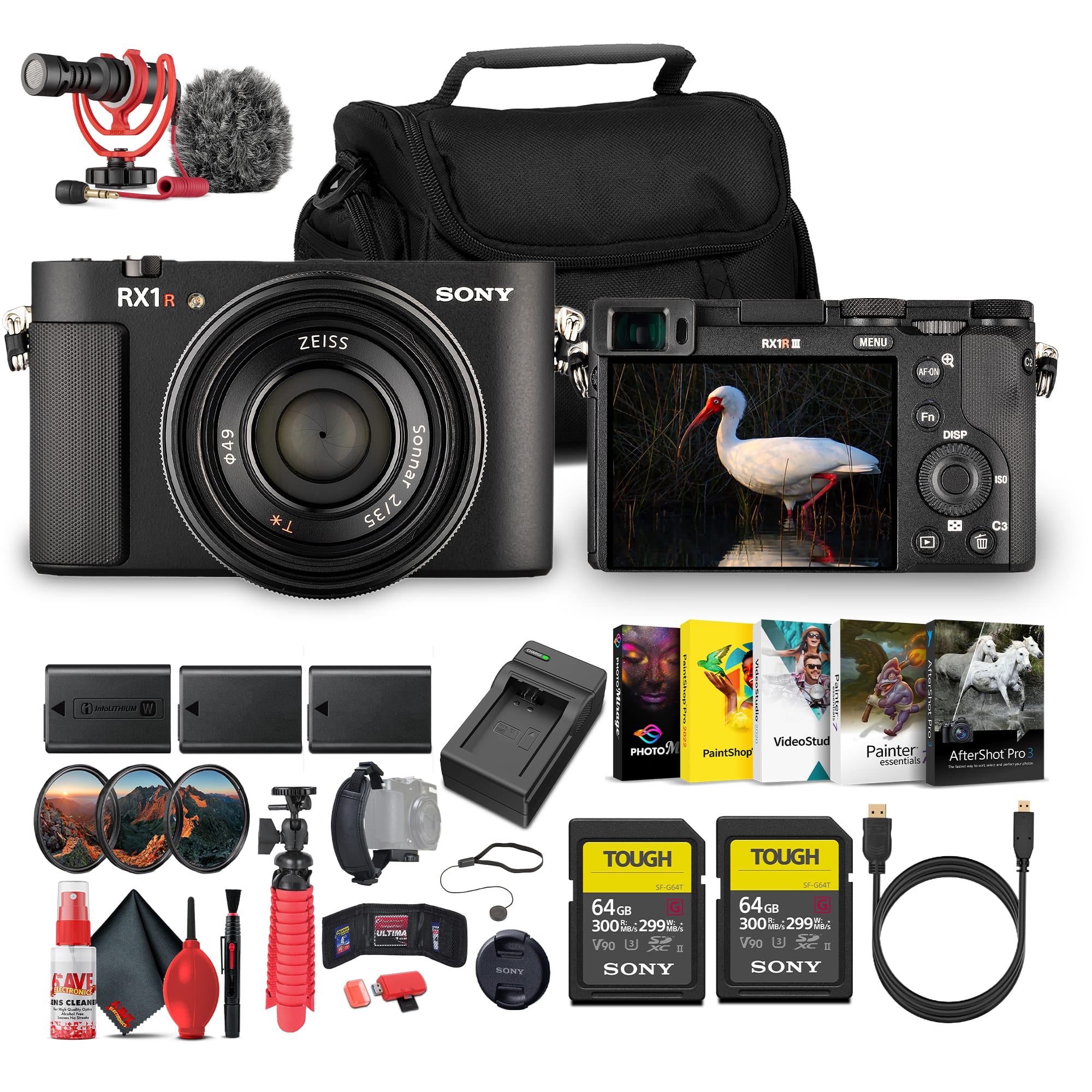 Sony - Cyber-shot DSC-RX1R III Digital Camera + 4K Monitor + Rode VideoMic + More