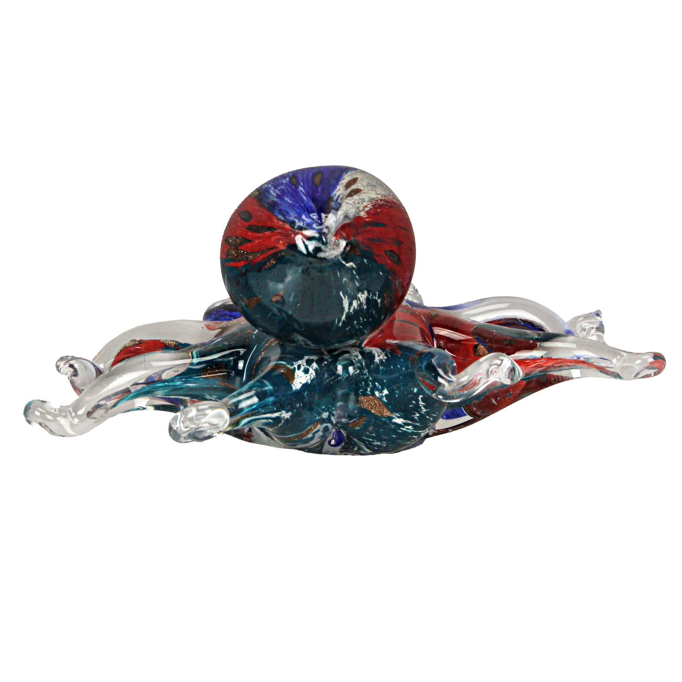 Alt View 3. Chesapeake Bay - 7 In Multicolor Blown Glass Octopus Paperweight Figurine Home Decor Sculpture - Multicolored.