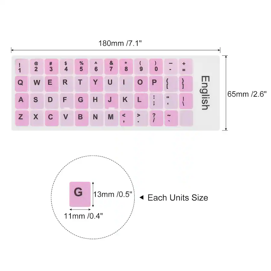 Unique Bargains 2pcs Universal English Keyboard Stickers, Replacement ...