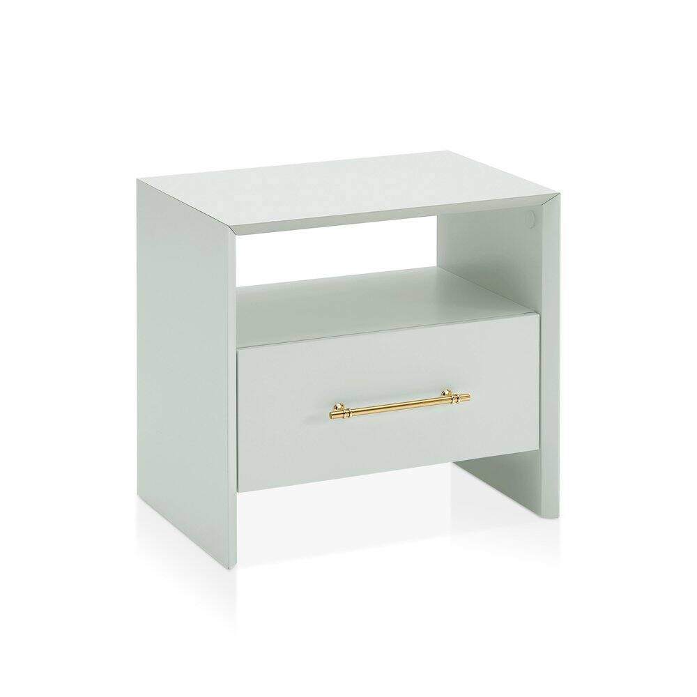 Front. Furniture of America - Elvora Modern Wood 1-Drawer and 1-Shelf End Table - Green.
