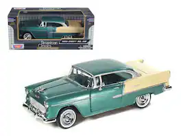 1955 Chevrolet Bel Air 1/24 Diecast Model Car by Motormax - Green