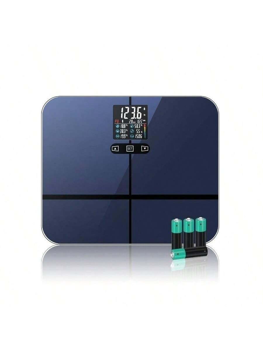 Stamp n Camp - Digital scale BMI tracking, 6mm Thickness perfect for bathroom use, with Auto-On/Auto-Off, Durable Construction - Black