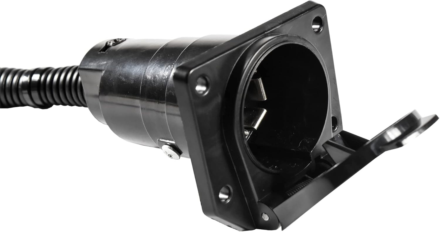 Alt View 4. HQRP - HQRP 7-Way RV Trailer Light Connector Socket, 7-Wire Harness Electrical Quick Converter Adapter for RV/Truck/Trailer - Black.