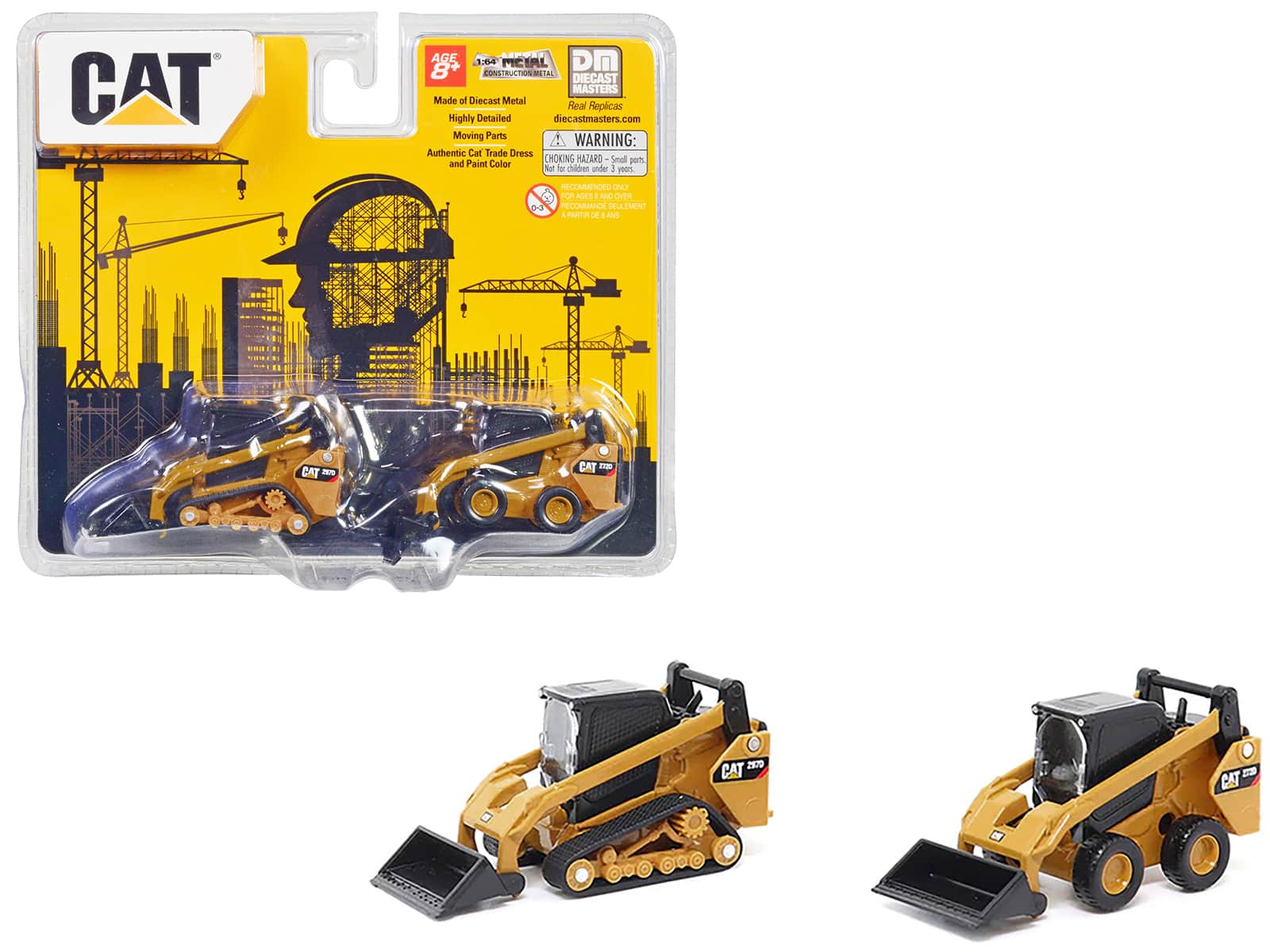CAT Caterpillar 272D2 Skid Steer Loader Yellow & CAT 297D2 Compact Track Loader Set 1/64 Models by Diecast Masters price history on PriceWatchPro