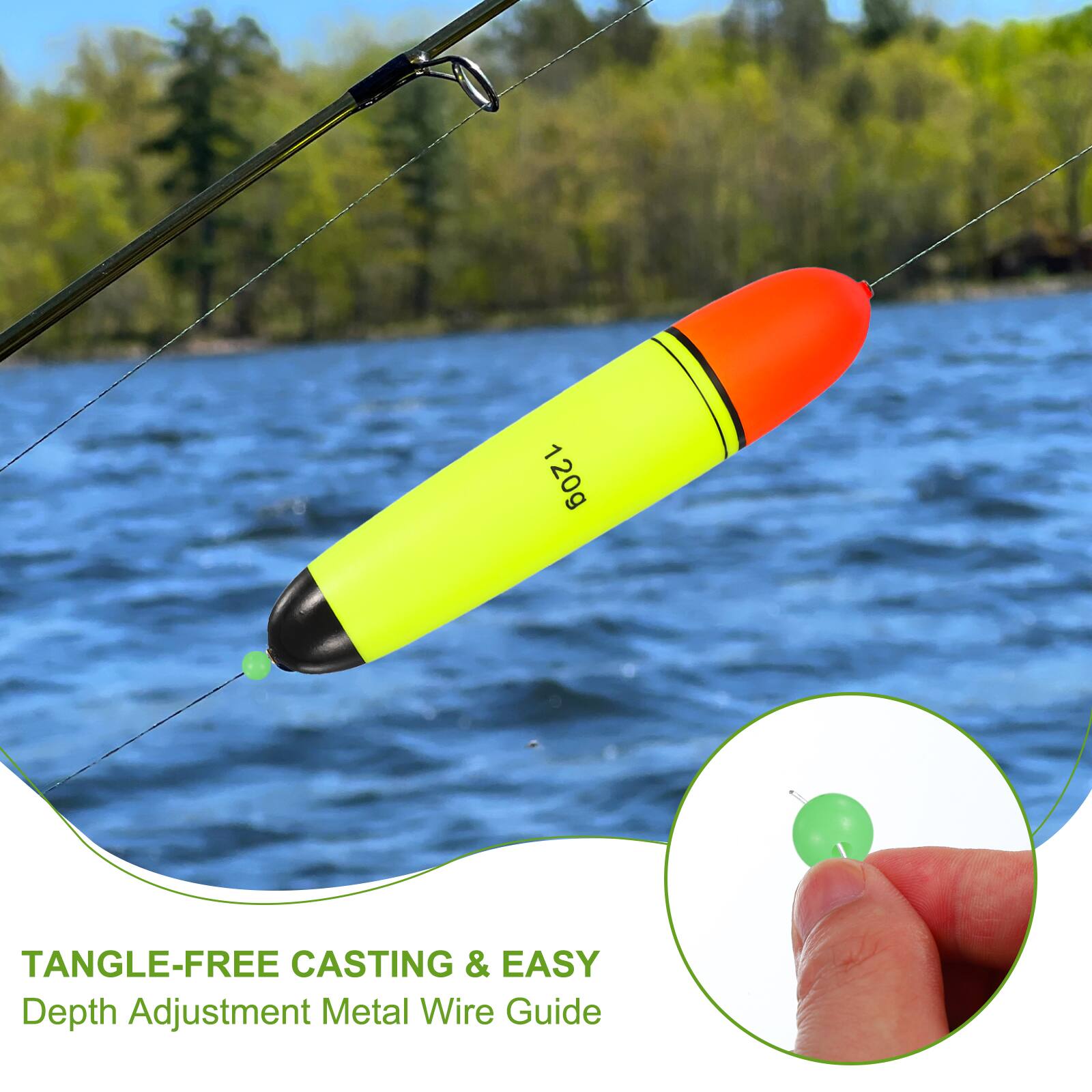 1 120g TANGLE-FREE CASTING & EASY Depth Adjustment Metal Wire Guide