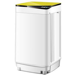 HONGGE - Full Automatic Washing Machine with LED Panel Light Tub and Adjustable Feet for Home Use - Yellow