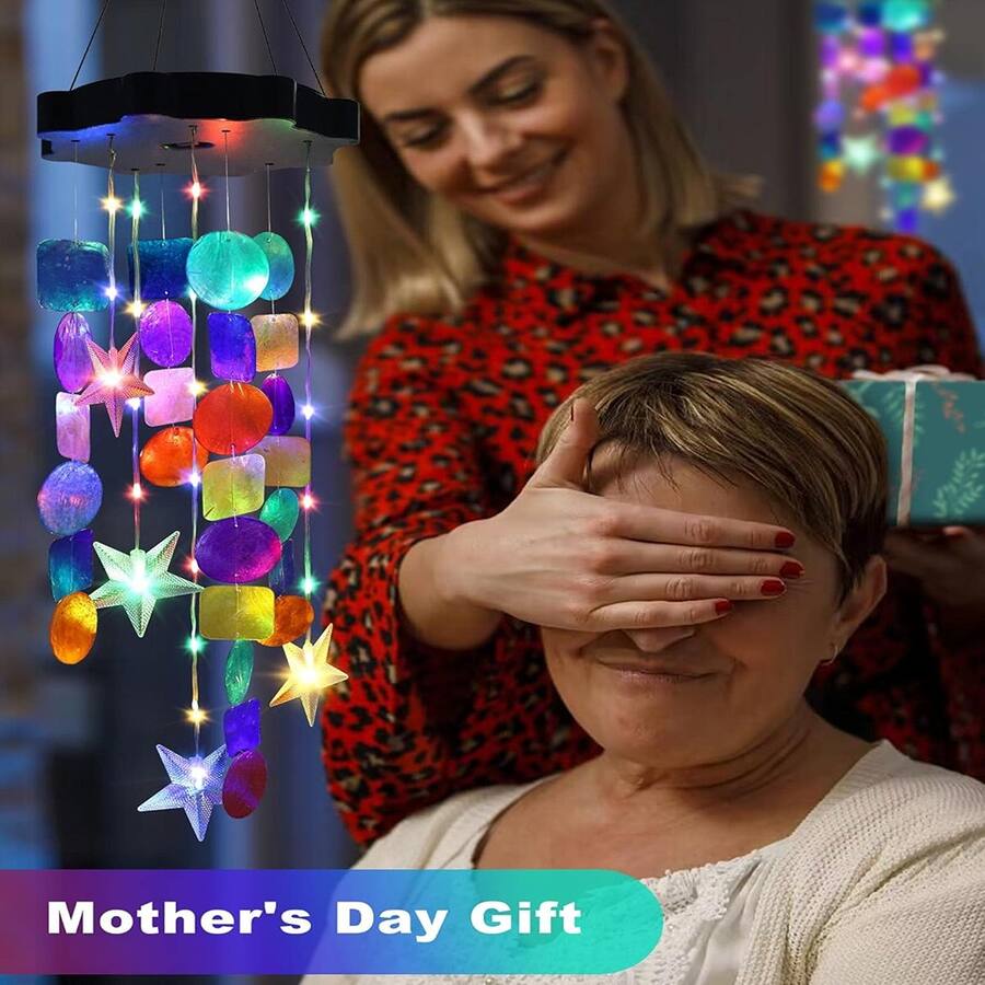 PARKER SLATER Solar Decorative Lights Outdoor, Colorful Shells Lights ...