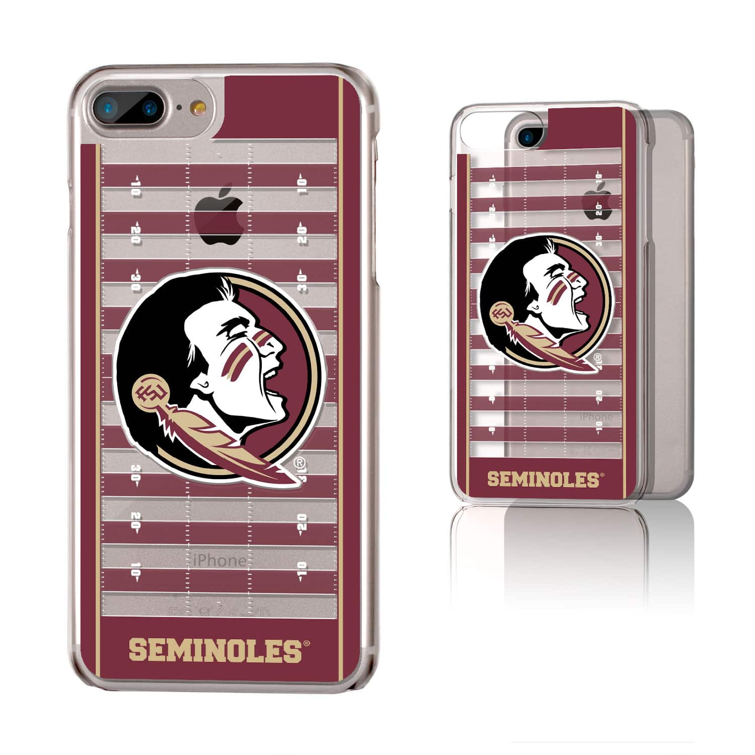 Keyscaper - NCAA - Florida State Seminoles iPhone Clear Football Field Design Case - 16 Plus - Multicolor