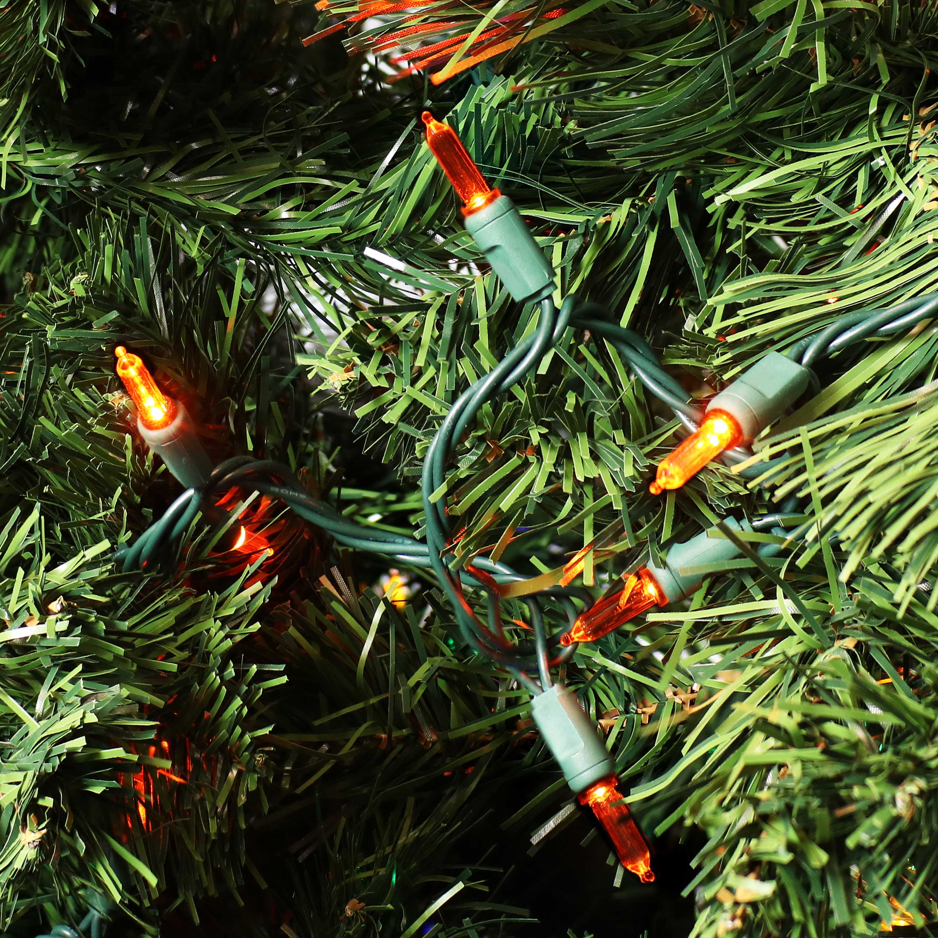 Alt View 2. Sunnydaze - 70 Ct Holiday Outdoor LED String Lights - 23 ft - Orange.