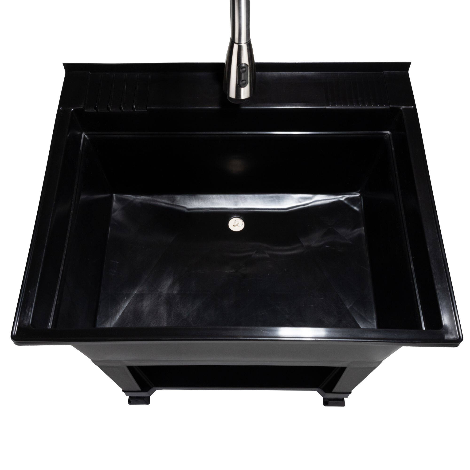 Alt View 7. UTILITYSINKS - Utility Sink Heavy Duty Freestanding Utility Tub Sink, 30 x 24 Inches, Black - Black.
