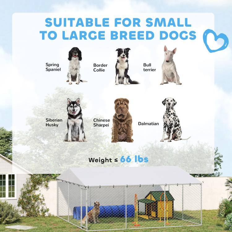 SUITABLE FOR SMALL TO LARGE BREED DOGS

Spring Spaniel  
Border Collie  
Bull terrier  
Siberian Husky  
Chinese Sharpei  
Dalmatian  

Weight up to 66 lbs