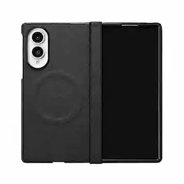 Dteck - Magnetic Hinge Protection Case for Samsung Galaxy Z Fold8, Shockproof PC+TPU Wireless Charging Folio Cover - Black